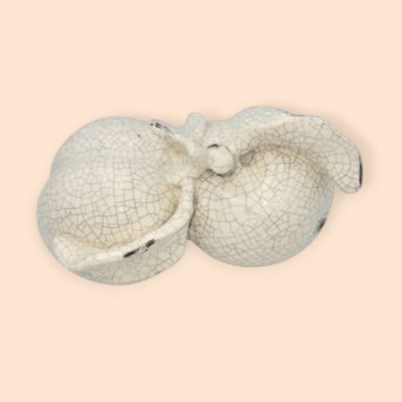 Picket Fence Crazed Look Ceramic Peaches Home Decor Fruit Tabletop - Picture 2 of 6